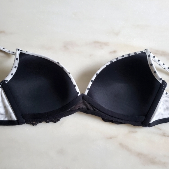 3/20$- LA SENZA 36A COTTON & LACE POLKA DOT BRA - Picture 3 of 5